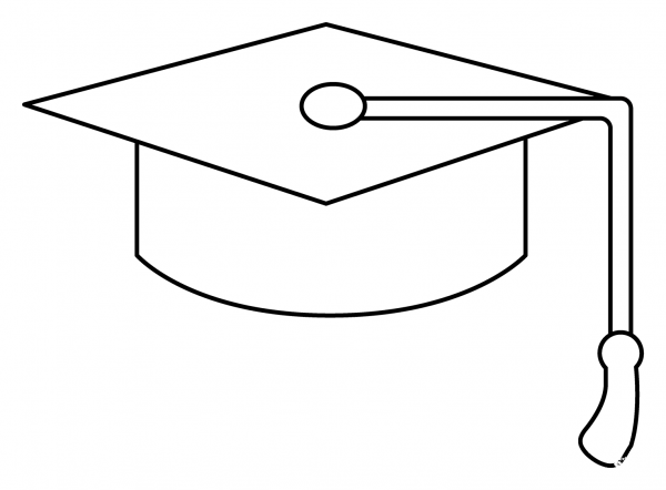 Graduation Cap Emoji coloring page image