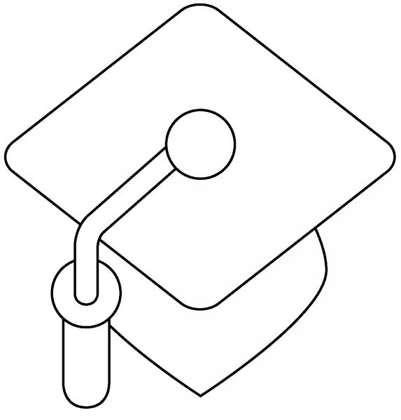 Graduation Cap Emoji coloring page image
