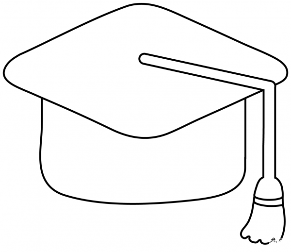 Graduation Cap Emoji coloring page image