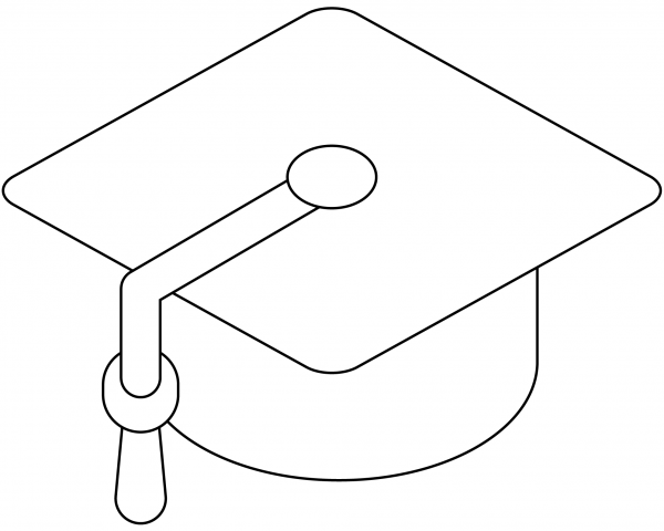 Graduationcap Emoji coloring page image
