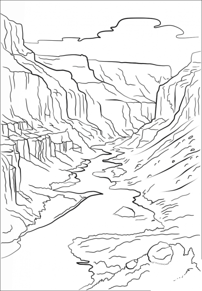 Grand Canyon coloring page image