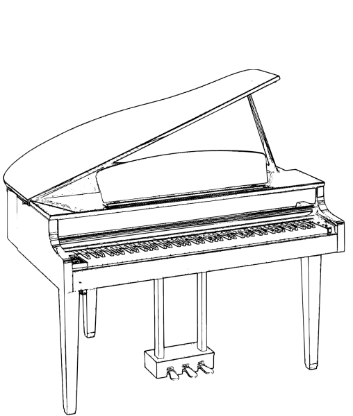 Grand Piano coloring page image
