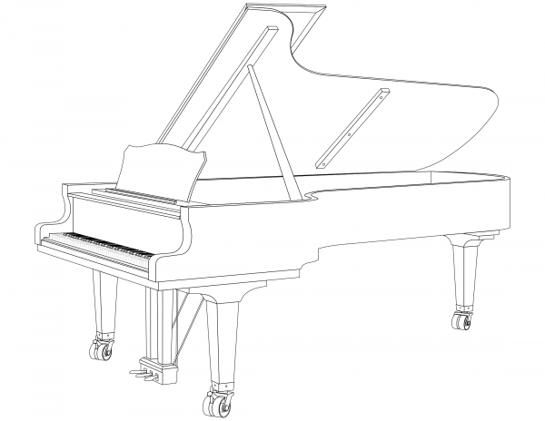 Grand Piano coloring page image