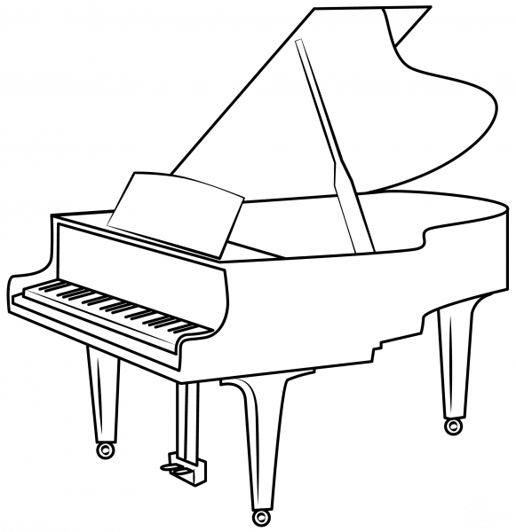 Grand Piano coloring page image