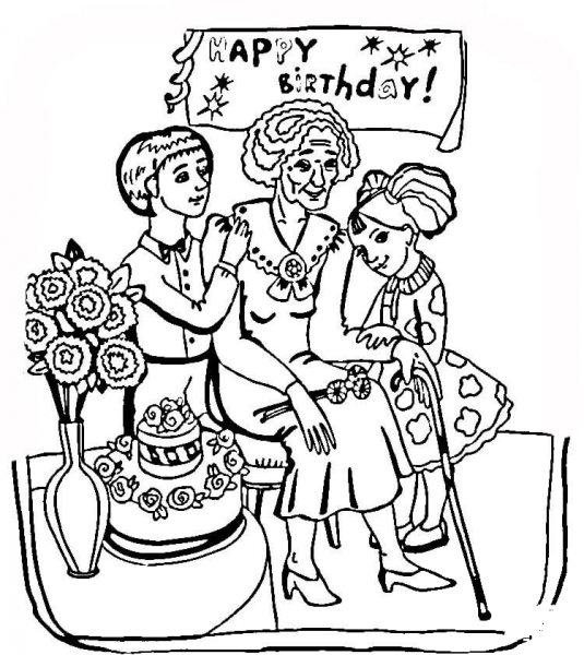 Grandma Birthday  coloring page image