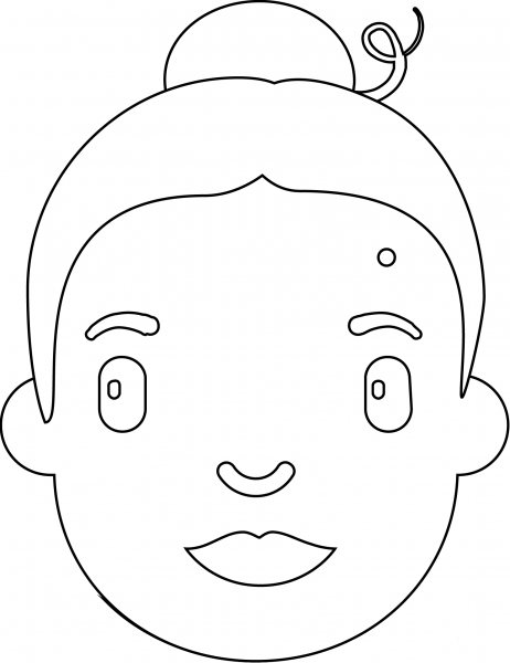 Grandma Emoji coloring page image