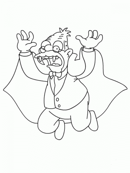 Grandpa is a Vampire bat for Halloween coloring page image