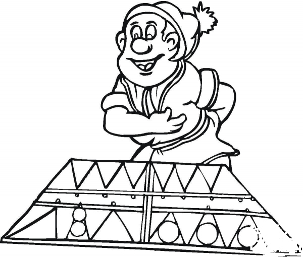 Grandpa Wins In Backgammon  coloring page image