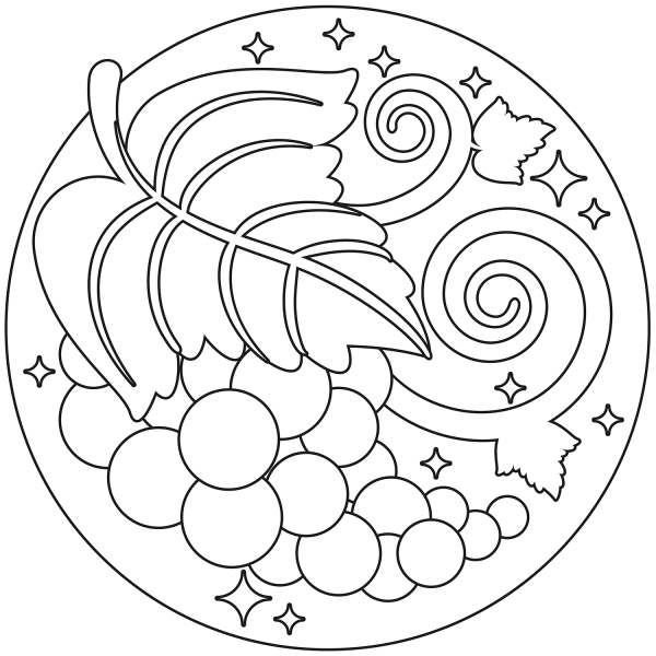 Grape coloring page image
