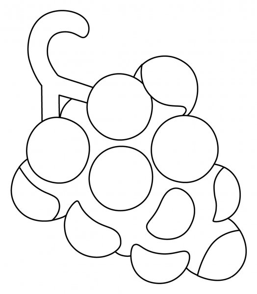 Grapes Emoji coloring page image
