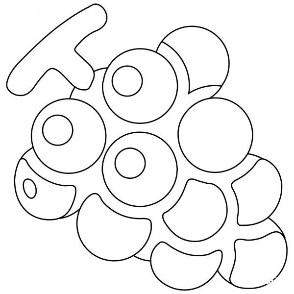 Grapes Emoji coloring page image