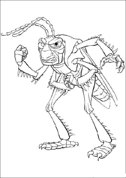 Grasshopper Hopper coloring page image