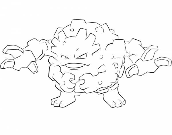 Graveler coloring page image