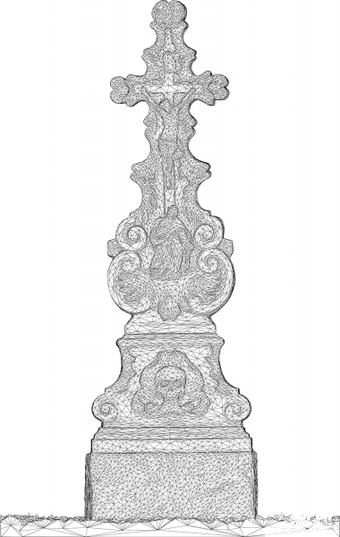 Gravestone 3D Wireframe coloring page image