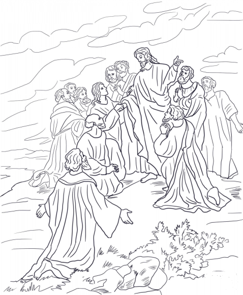 Great Commission coloring page image