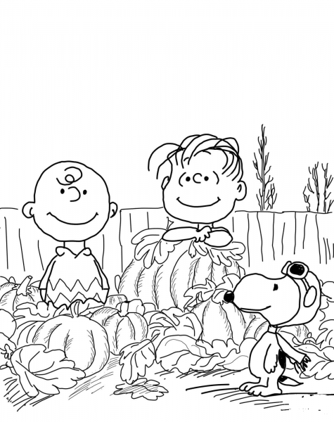 Great Pumpkin Charlie Brown coloring page image