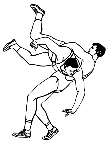 Greco Roman Wrestling Throw coloring page image