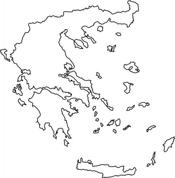 Greece map outline coloring page image