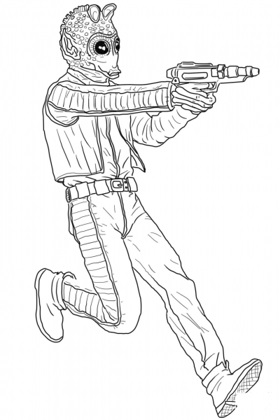 Greedo coloring page image