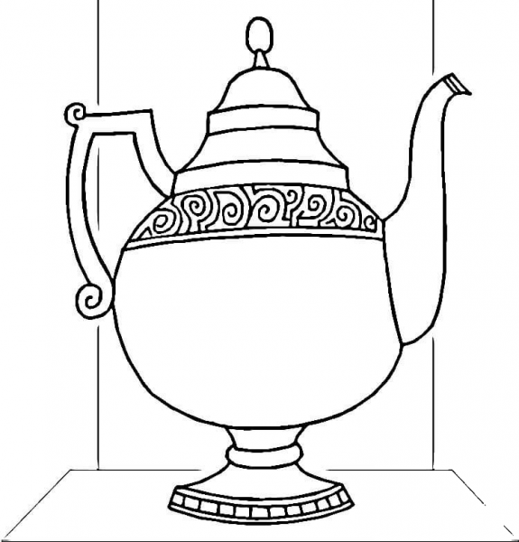 Greek Kettle  coloring page image