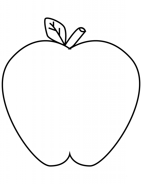 Green Apple coloring page image