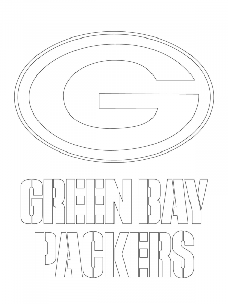 Green Bay Packers Logo  coloring page image