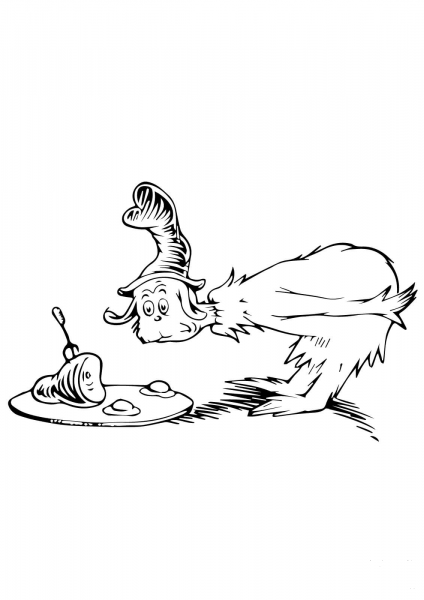 Green Eggs and Ham coloring page image