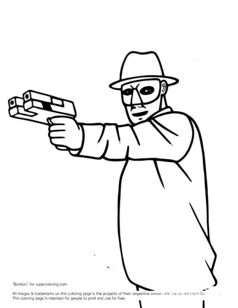 Green Hornet With Gun coloring page - ColouringPages