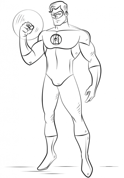 Green Lantern coloring page image