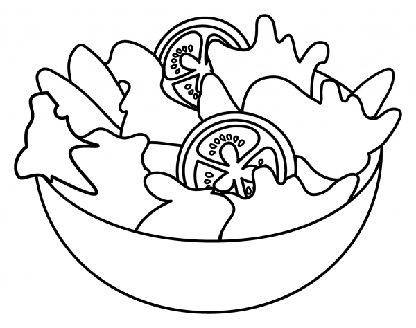 Green Salad Emoji coloring page image