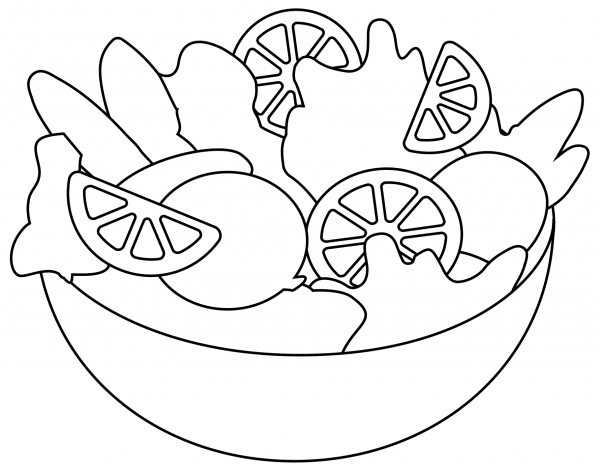 Green Salad Emoji coloring page image