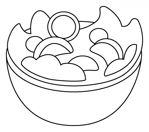 Green Salad Emoji coloring page image