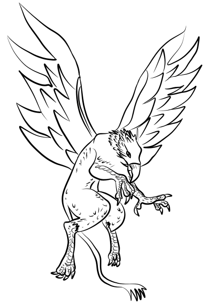 Griffon coloring page image