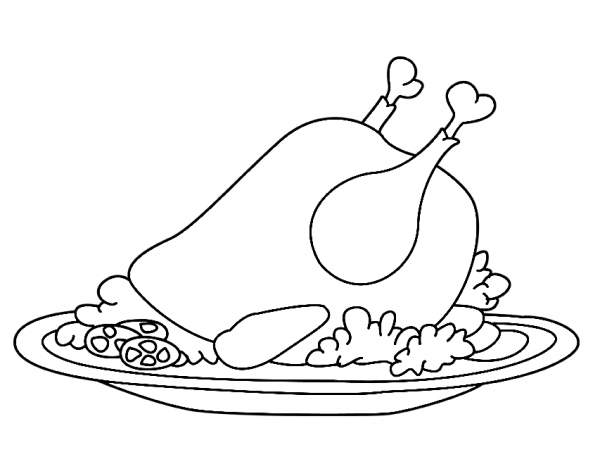 Grilled Turkey coloring page image