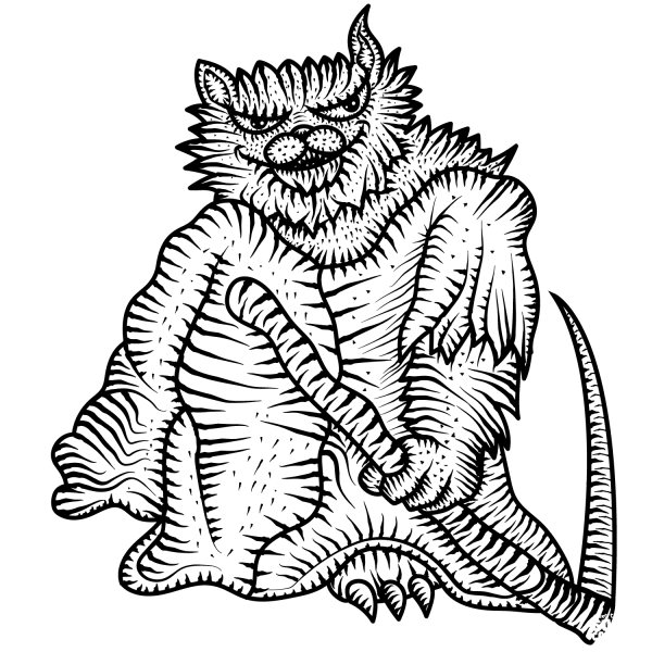 Grim Reaper Cat coloring page image