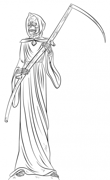 Grim Reaper coloring page image