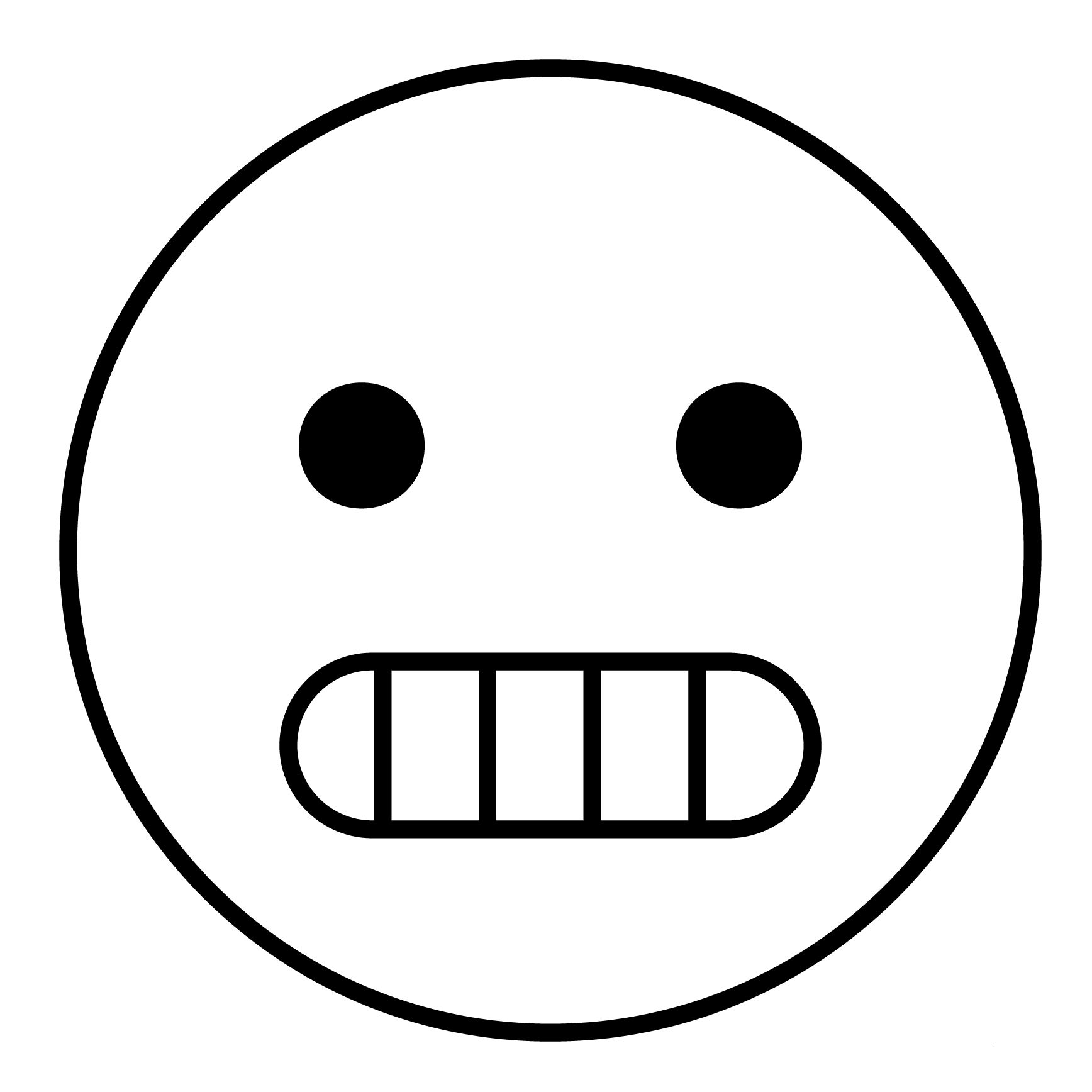 Grimacing Face Emoji coloring page - ColouringPages