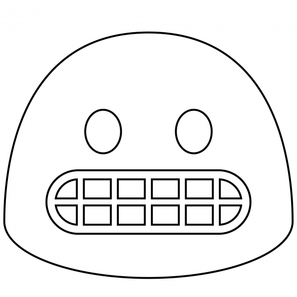 Grimacing Face Emoji coloring page image