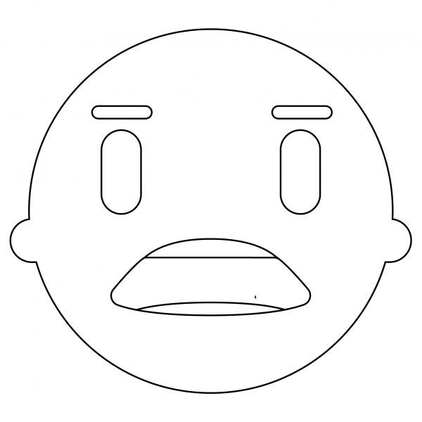 Grimacing Face Emoji coloring page image