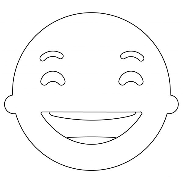 Grin Eyes Face Emoji coloring page image