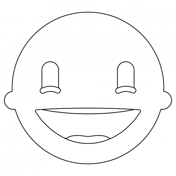 Grin Face Emoji coloring page image