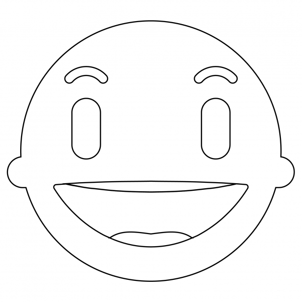 Grin Wide Face Emoji coloring page image
