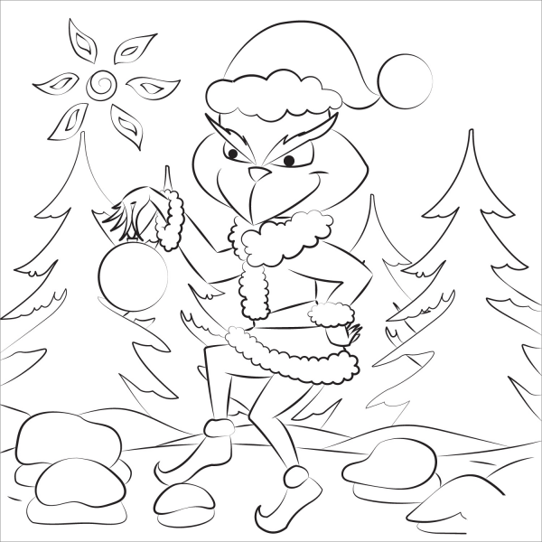 Grinch coloring page image