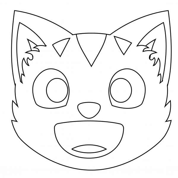 Grinning Cat coloring page image