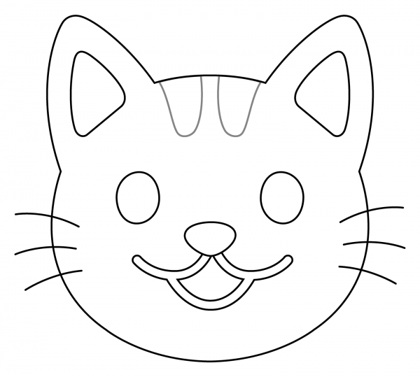 Grinning Cat Emoji coloring page image