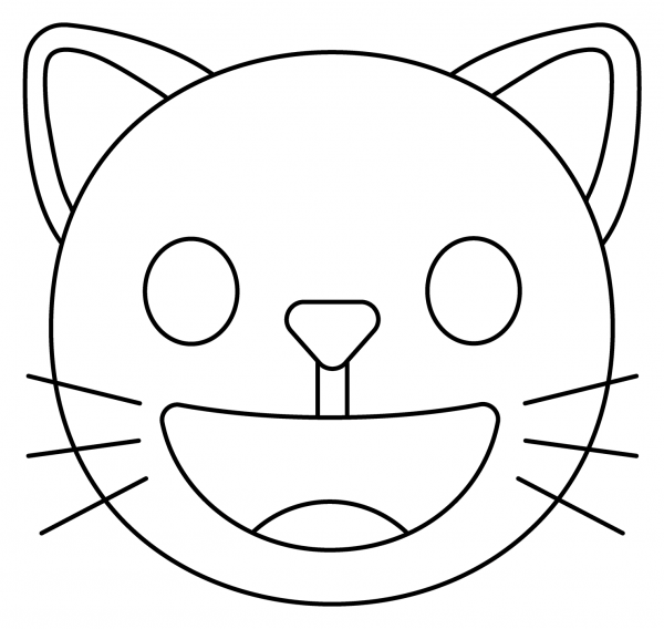 Grinning Cat Emoji coloring page image