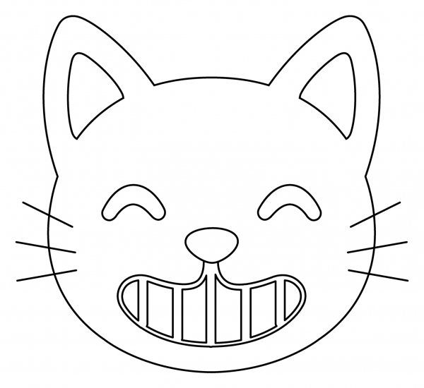 Grinning Cat with Smiling Eyes Emoji coloring page image