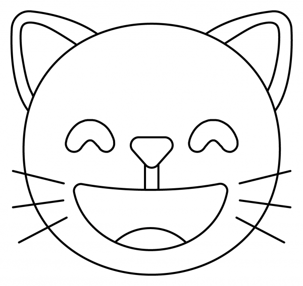 Grinning Cat with Smiling Eyes Emoji coloring page image