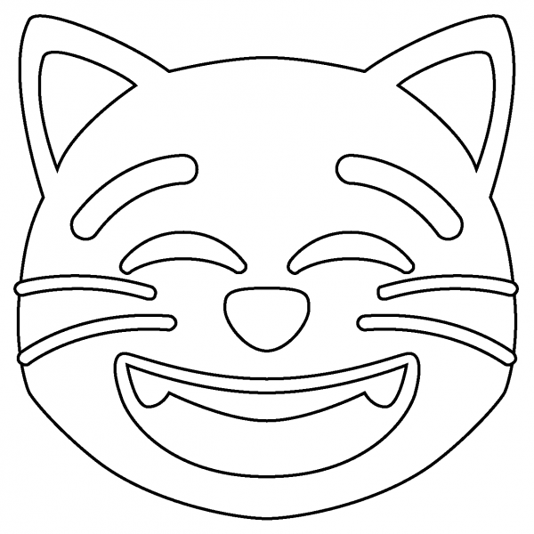 Grinning Cat with Smiling Eyes Emoji coloring page image