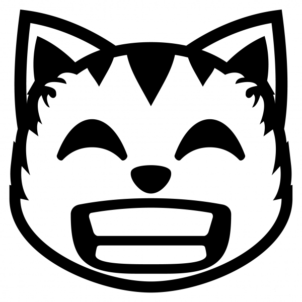 Grinning Cat with Smiling Eyes Emoji coloring page image